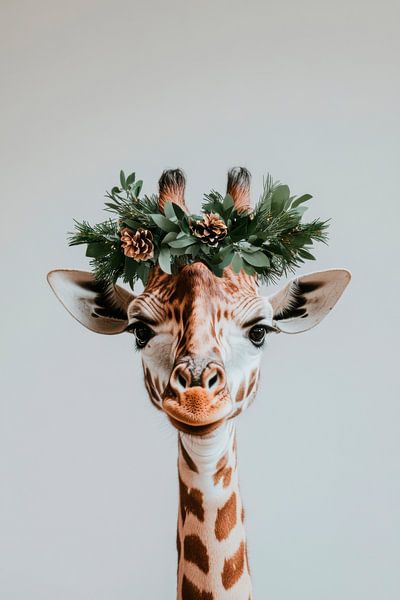 Giraffekrans van Poster Art Shop