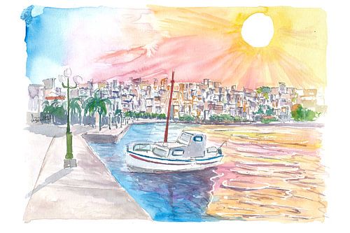 Sitia scène portuaire méditerranéenne en Crète Grèce