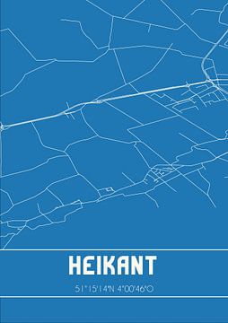 Blauwdruk | Landkaart | Heikant (Zeeland) van Rezona