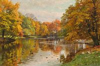 Peder Monsted, Frederiksberg a le parc du château, 1923