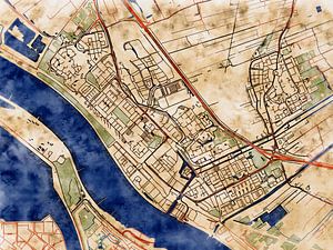 Karte von Maassluis im stil 'Serene Summer'