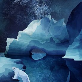 Nacht Eisbär von Goed Blauw