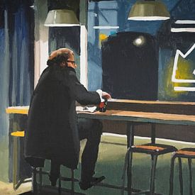 Man in bar painting by Toon Nagtegaal by Toon Nagtegaal