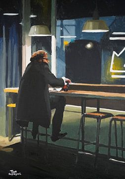 Man in bar painting by Toon Nagtegaal