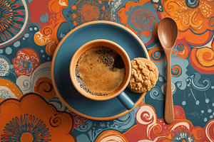 Kaffee oder Cappuccino – abstrakte Illustration
