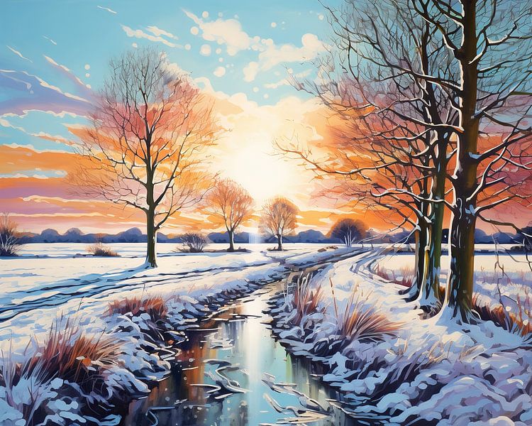 Winter Snow by Eye catching paintings
