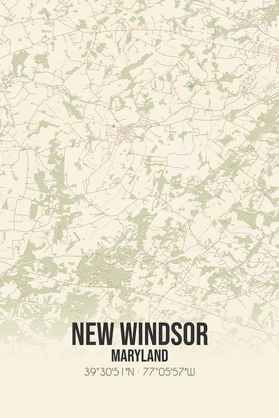Alte Karte von New Windsor (Maryland), USA. von Ortsdrucke