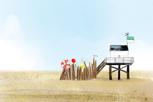 Het strand van Vlieland van Debbie van Eck