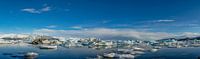 Jökulsárlón, Panoramafoto eines Gletschersees in Südisland von Gert Hilbink Miniaturansicht