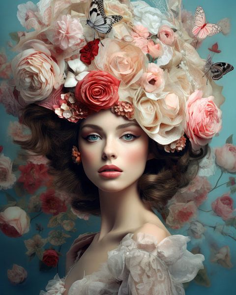 Modern portrait in pastel colours by Carla Van Iersel