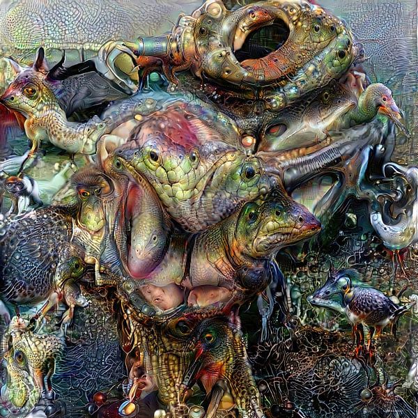 Deep Dream Hagedis V4 van Rein Bijlsma Art