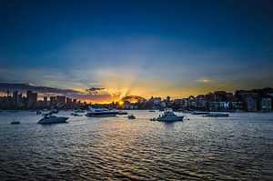 Zonsondergang in Sydney - Skyline van Ricardo Bouman