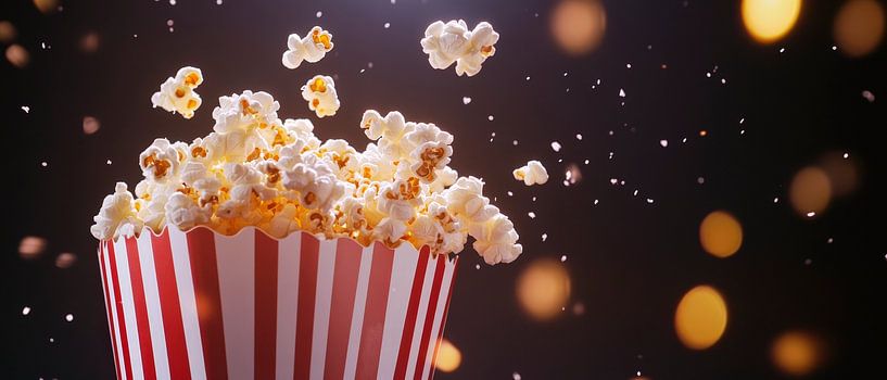 Knuspriges Popcorn im Retro-Becher von Poster Art Shop