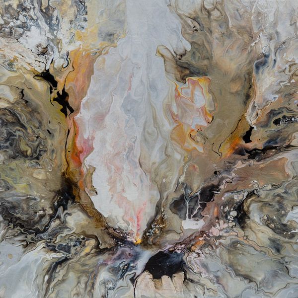 Oerkracht - abstract schilderij van acrylverf op canvas van Hannie Kassenaar
