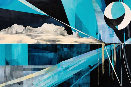 Minimalistische lijnenspel in primaire kleuren