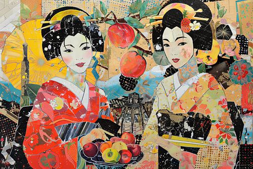 Japanese portrait with fruit