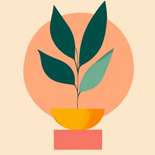 Moderne plantenkunst in een minimalistische stijl