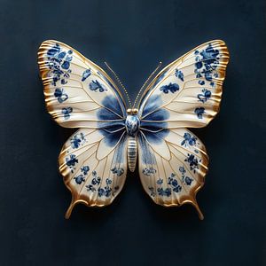 Porseleinen Delfts Blauwe Vlinder 2
