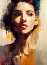 Abstract en levendig portret van een vrouw, deel 1 van Maarten Knops thumbnail