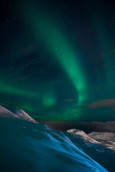 Noorderlicht bij de Noordkaap van Andy Troy