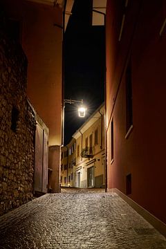 Oude stad van Malcesine aan het Gardameer bij nacht van Heiko Kueverling