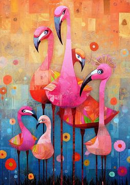 Flamingo Familie van Jacky