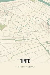 Vieille carte de Tinte (Hollande du Sud) sur Rezona