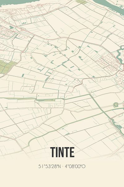 Vintage map of Tinte (South Holland) by Prints of Place