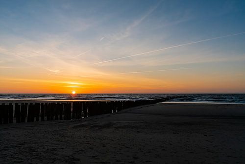 Zonsondergang op het strand