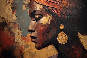 Portrait of an African woman in warm earth tones by Lauren Wilde