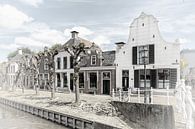 Historische huizen in het dorp "Sloten" in "Friesland" Nederland van Dick Jeukens thumbnail