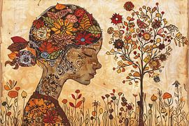 Female Profile with Natural Elements by Art & Soul Creations