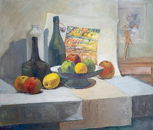 Nature morte avec des bouteilles et des fruits sur Galerie Ringoot