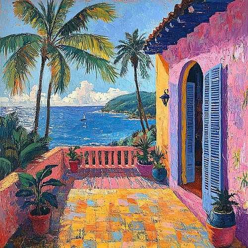 Matisse inspired Mediterranean Sea View Sea Fauvism
