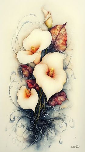 aquarel van bloemen