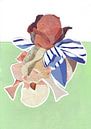 Blaue Delfter Blume von Elena Schuh Miniaturansicht