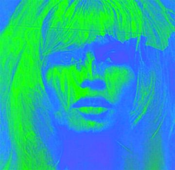 Brigitte Bardot NEON Light Blue Love Pop Art - 24 Colours - Game - IPAD van Felix von Altersheim