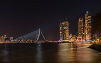 Die Skyline von Rotterdam bei Nacht