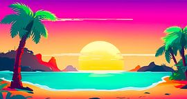 Zonsondergang op het strand