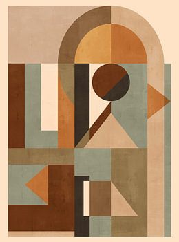 Retro aardetinten en geometrische patronen