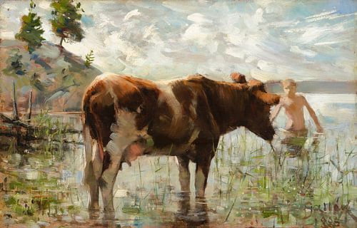 Koe en jongen, 1885, Akseli Gallen-Kallela