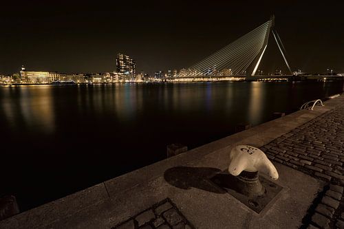 Erasmusbrug in Rotterdam gezien vanaf de kade