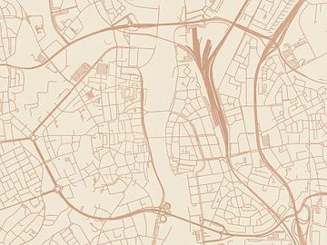 Kaart van Maastricht Centrum in Terracotta van Map Art Studio
