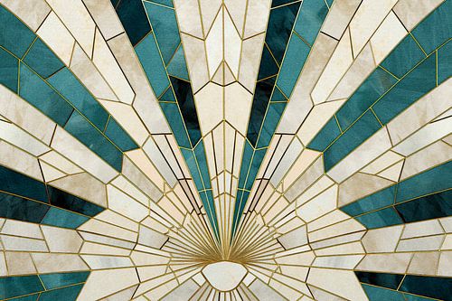 White and Turquoise Motif