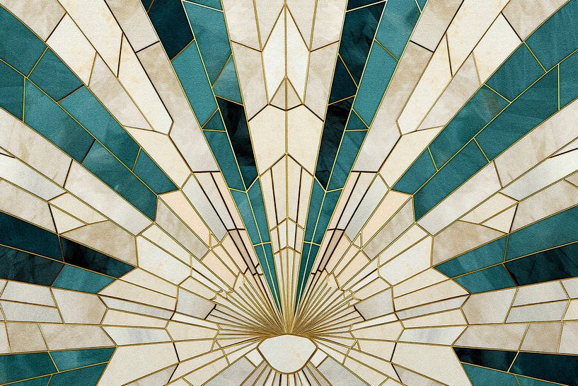 Wit en Turquoise Motief van Whale & Sons
