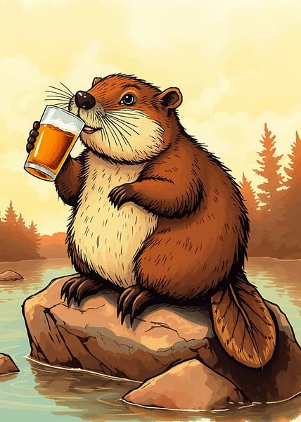 Beaver Drinks by MIROKKU