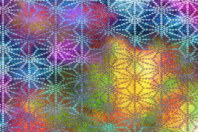 Network. Multicoloured graphic pattern by Rietje Bulthuis