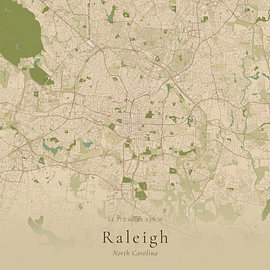 Vintage map of Raleigh, United States by Prints of Place