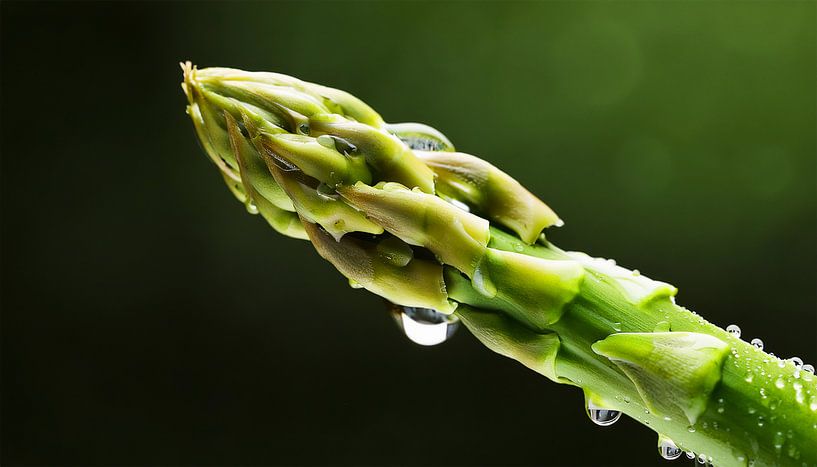 Detailed close-up of a fresh asparagus by Mustafa Kurnaz