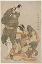 Toshusai Sharak - De acteurs Iwai Hanshiro IV (R) als Ohan van... van Peter Balan thumbnail